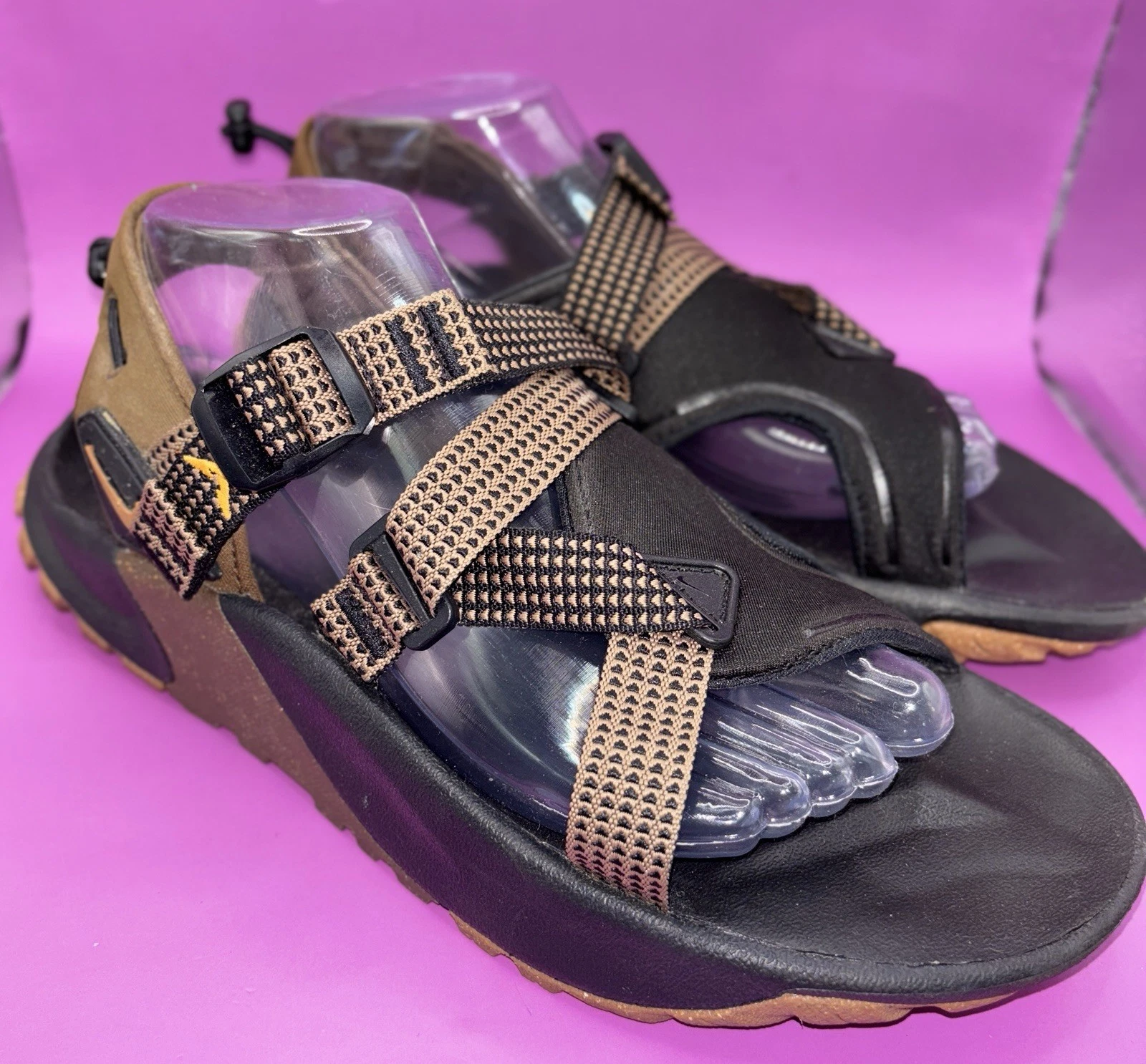 NIKE Oneonta sandali wow neri marroni cacao DJ6604 002 donna taglia 10 usati in ottime condizioni (0282)