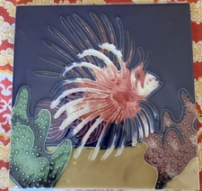 Angle fish Hand Painted Glazed Ceramic Art Decorative Tile Au - 15cm x 15cm