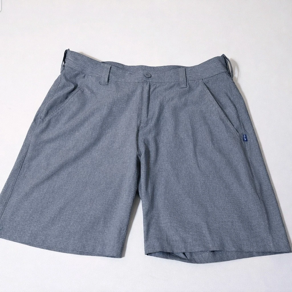 Huk Shorts Mens Large Gray Performance Hybrid Fish Swim Short 7”