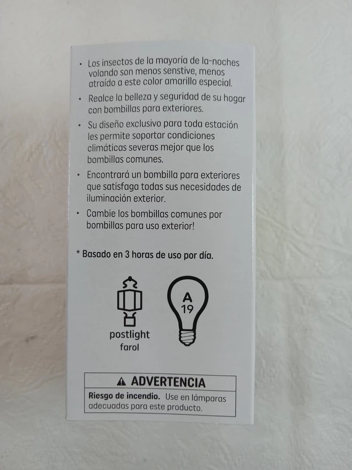 GE Bug Light Yellow Bulbs 2 Pack 60-Watts Yellow Bulbs 550 Lumens Brand New - Image 4 of 4