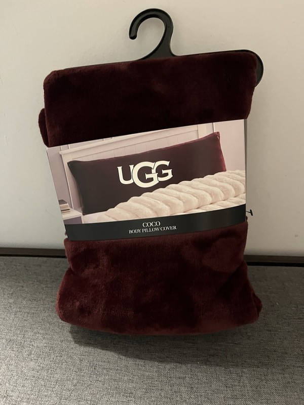 NWT UGG Coco Body Pillow Cover 20x54. Maroon (Cabernet) Color New