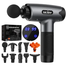 Sejoy Massage Gun 30 Speeds Deep Tissue Muscle Massager with 10 Heads