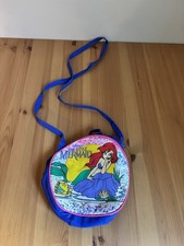 Vintage Disney  s Little Mermaid Girls Purse Ariel Flounder Circle Bag Rainbow