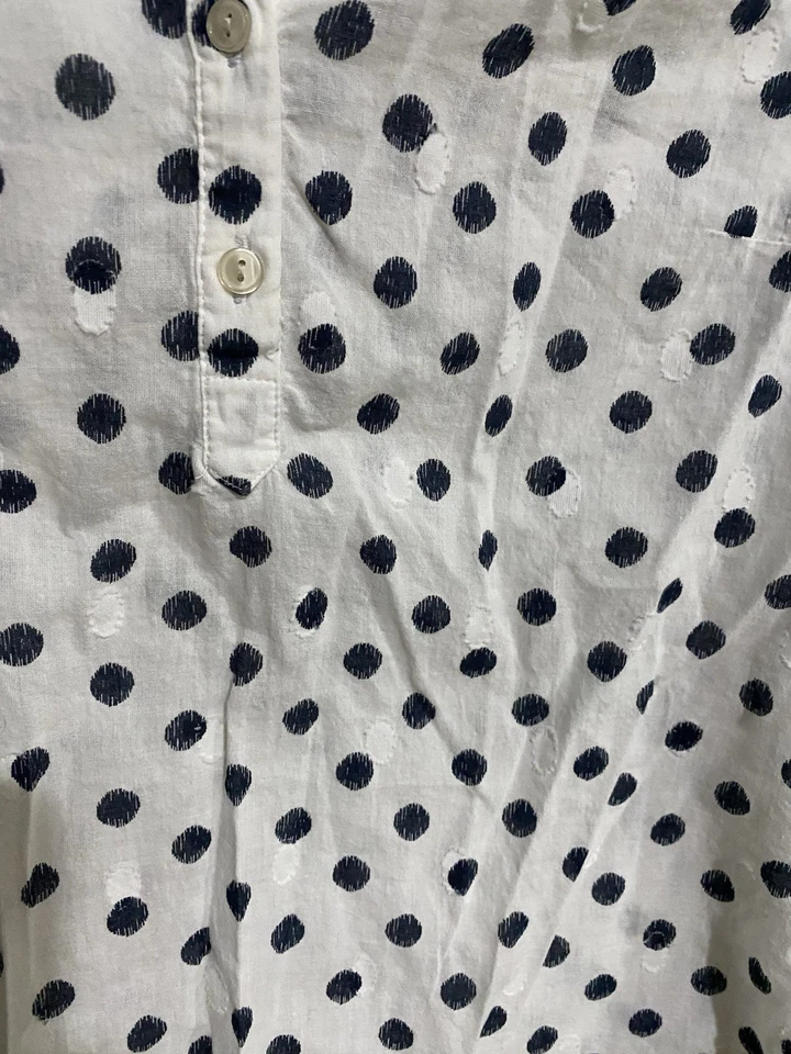 Lucky Brand 海军蓝波点衬衫-女式小号 — 第 3/4 张图片