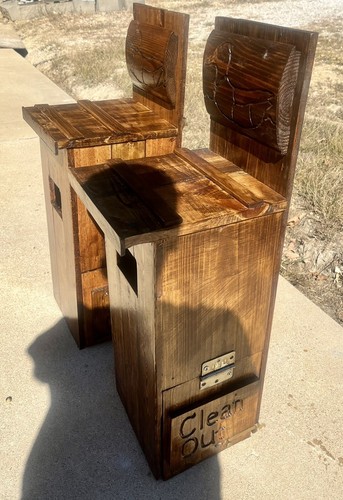 NEW-2 Hand Crafted & Hand Carved Weatherproof Duck Nesting Boxes w/ 4”x3”Hole 🦆 - Picture 3 of 5