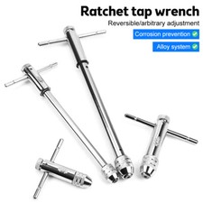 Ratchet Tap Holder with Ratchet Steel Chrome Plated T-handle Ratchet Tap Wrench