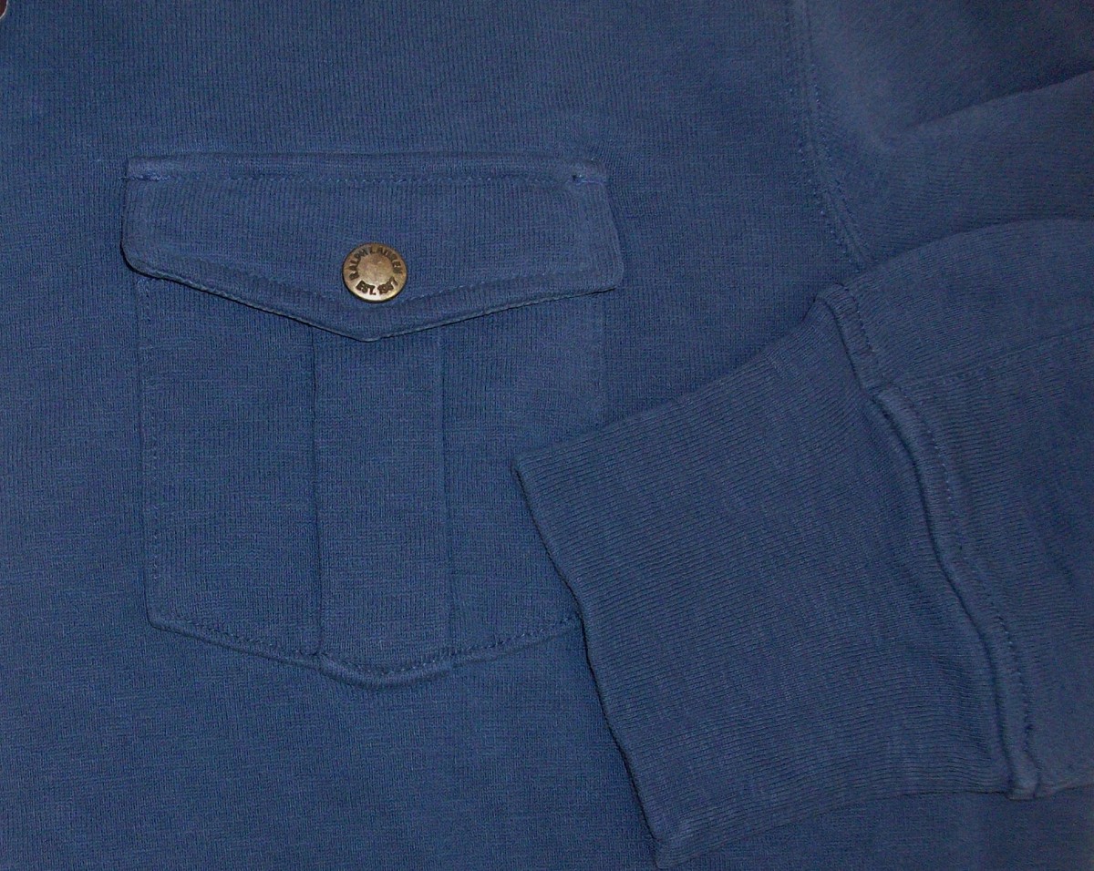 Polo Ralph Lauren Men's Blue French Terry Mock Neck Sweatshirt