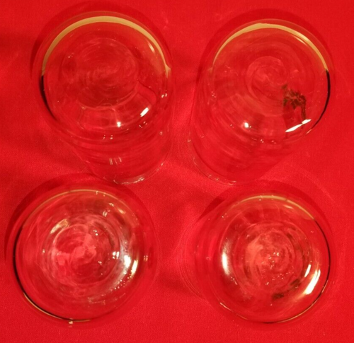 4 Bicchieri Natalizi Libbey Vetro Collezione Vacanze USA Corona con Fiocco Rosso, Vintage - Foto 5 di 5
