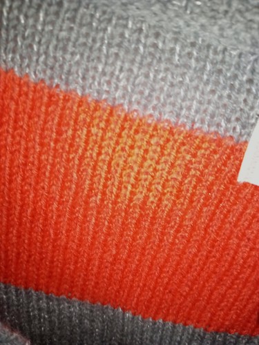 NWT SO womens size 3X orange/hot coral & gray striped acrylic blend sweater New! - Picture 17 of 17