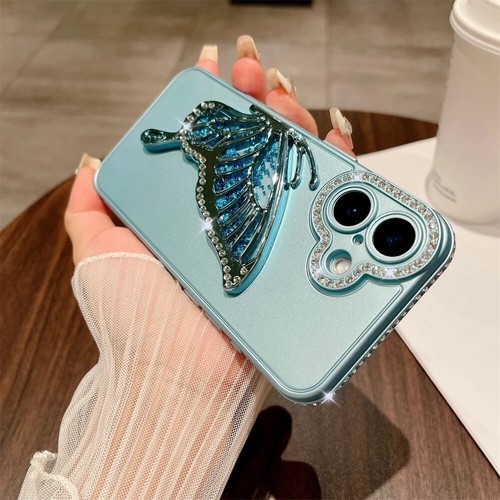 Custodia di lusso 3D glitter farfalla carina per iPhone 16 Pro Max 15 14 11 12 13 - Foto 21 di 27