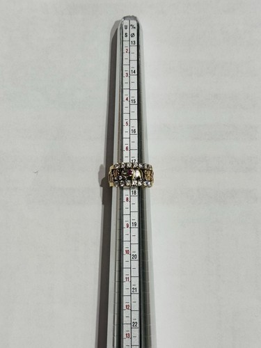 14K Yellow Gold Tri Color Men’s Good Luck/lucky Ring Size 7 Weight 5.7 Grams - Picture 17 of 20
