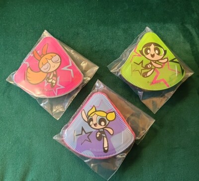 Powerpuff Girls 3x Make Up Puffs - Brandneu - Bubbles, Buttercup & Blossom 