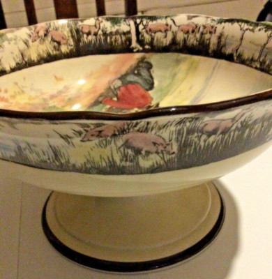 Sehr seltene Vintage Royal Doulton Serie Ware Jock of the Bushvelt Fußschale