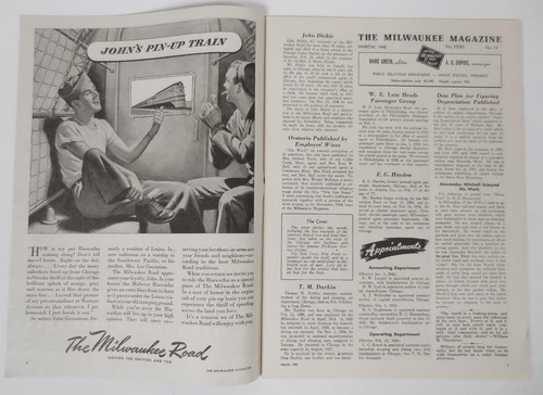 The Milwaukee Magazine March 1945 - Chicago Milw St. Paul & Pacific Railroad - Picture 3 of 7