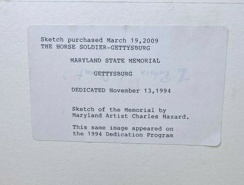 Impresión conmemorativa de la Guerra Civil Batalla de Gettysburg Maryland Charles Hazard 1994 - Imagen 9 de 9