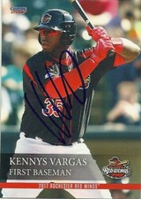 2017 Rochester Redwings KENNYS VARGAS Signed Card AUTOGRAPH TWINS PUERTO RICO