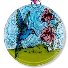 Hummingbird Christmas Tree Ornament - Art Glass Light Catcher