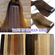 80PCS 200G Thick Tape In Remy Russian Human Hair Extension Full Head Skin Weft U