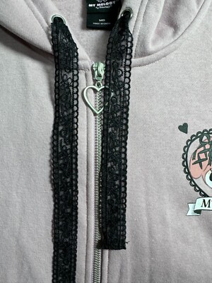 My Melody Lolita Lace 3D Ear Oversized Hoodie Womens M Hot Topic x