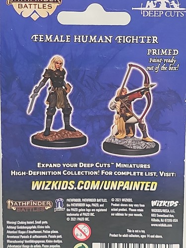 Human Female Fighter - Pathfinder Deep Cuts Unpainted Minis - Dungeons & Dragons - Picture 5 of 6
