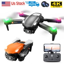 RC Drone With 4K HD Dual Camera WiFi FPV Foldable Quadcopter  4 Batteries Gift/