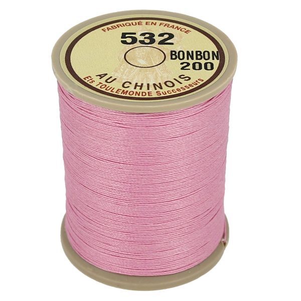 Fil de lin câblé Au Chinois 532 Rose pour restaurer et sublimer vos accessoires cuir
