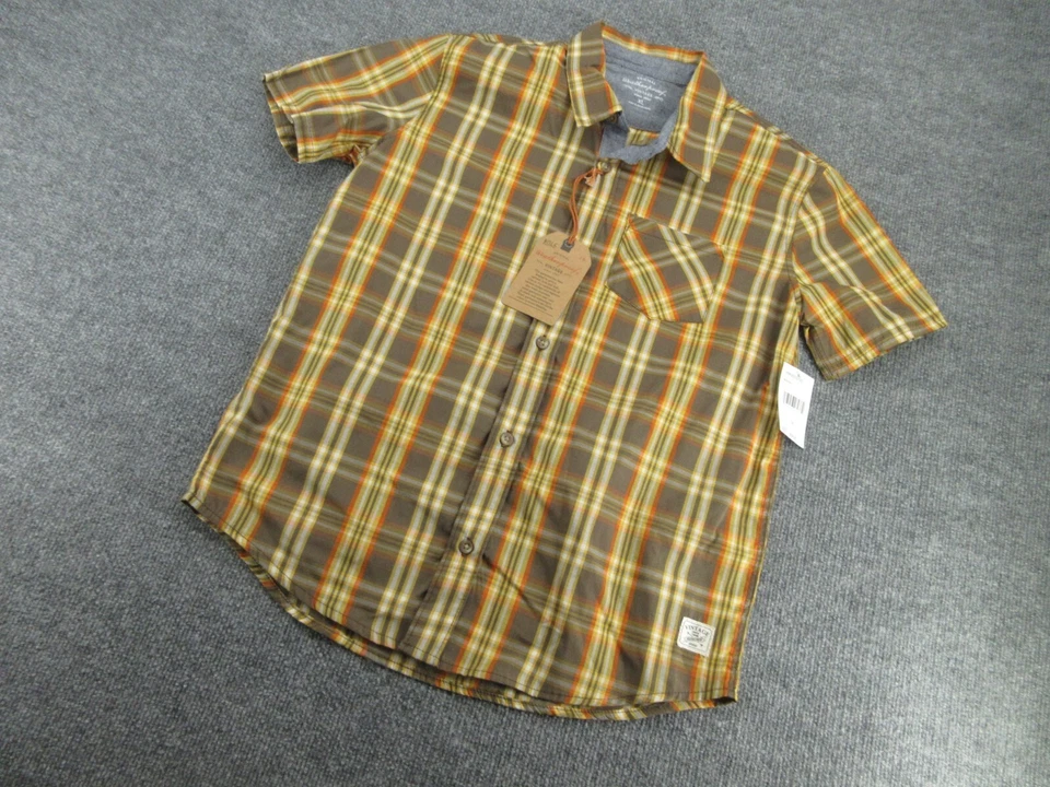 NUEVO CON ETIQUETAS Camisa Impermeable Niños XL Multicolor Cuadros Manga Corta Abotonada Juventud NUEVA Foto 2 de 4