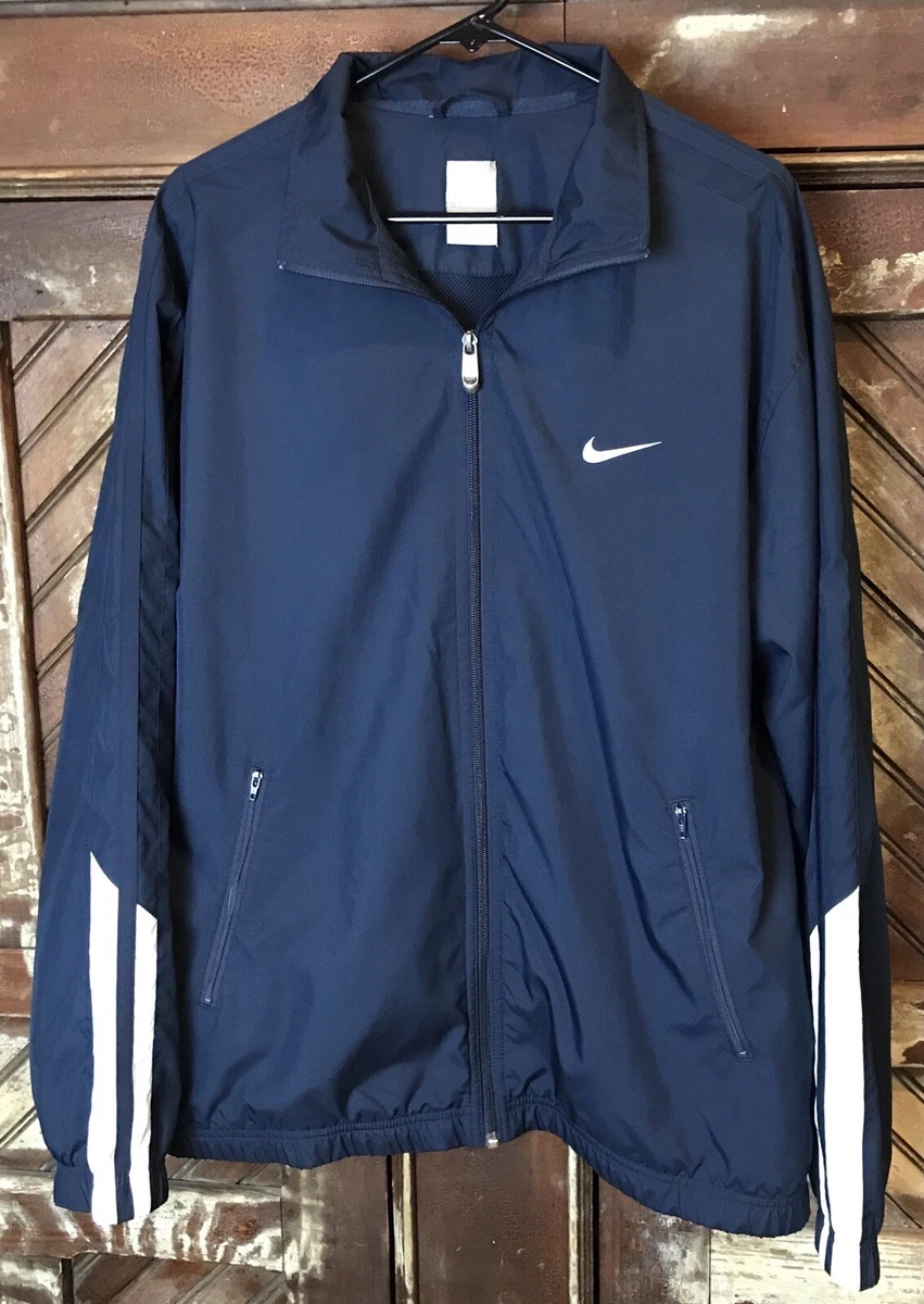 Selectiekader hoek propeller Mens NIKE Golf Jacket Blue Full Zip Wind Breaker Lightweight Sz XL | eBay