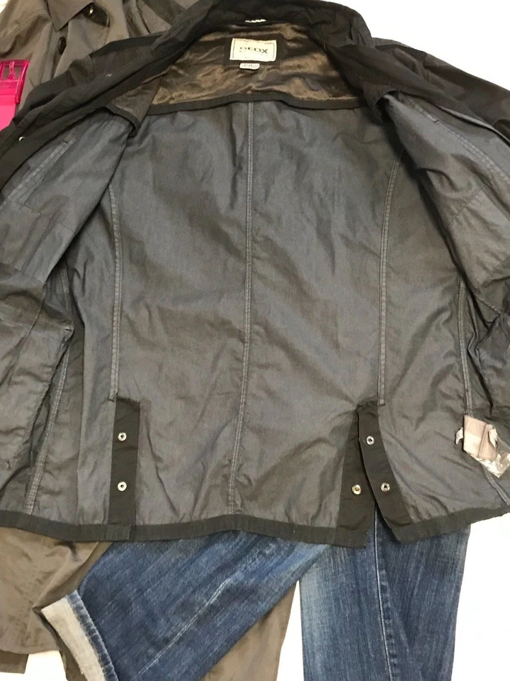 GEOX Мужская куртка XL 46 военного стиля куртка стирка черный нейлон подкладка - Изображение 4 из 4