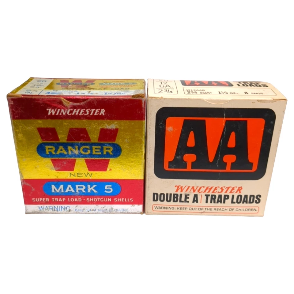 Lot Of 4 Vintage Winchester Trap Load 12 Ga. Empty Shell Boxes plus 9MM Box - Image 3 of 4