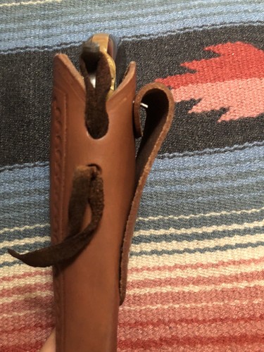 FITS Colt 1851 1861 Navy Black Powder 7.5" Western Leather Holster Slim Border - Picture 5 of 7