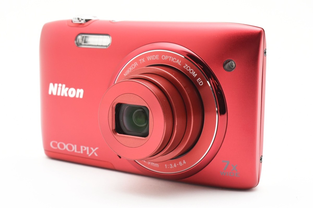Mint w/Box] Nikon COOLPIX S3400 20MP Digital Camera Red 7x