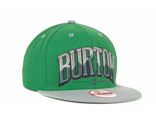 Burton Snowboards Burt Bam Block New Era 9Fifty Green Snapback Flatbill Cap Hat - Picture 2 of 3