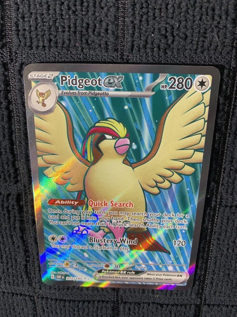 ピジョット 280　ポケモンカード　英語　Pidgeot ex 280 番号3 Pokémon Card Pidgeot EX Ultra Rare, SV03 Obsidian Flames