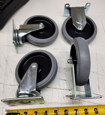 4pk Global Ind 0SL-CN 4'' Performance Non-Marking Plate Caster Swivel/ Rigid NeW