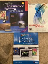 Lot of 3 PHOTOSHOP Books CS2 Classroom, Elements 13  Creative Lighting
