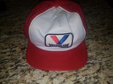 Valvoline trucker Hat Vintage Patch Mesh Snapback Made in USA Adjustable oil