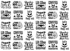Halloween Quips 30 pcs 1" Black Fused Glass Decals