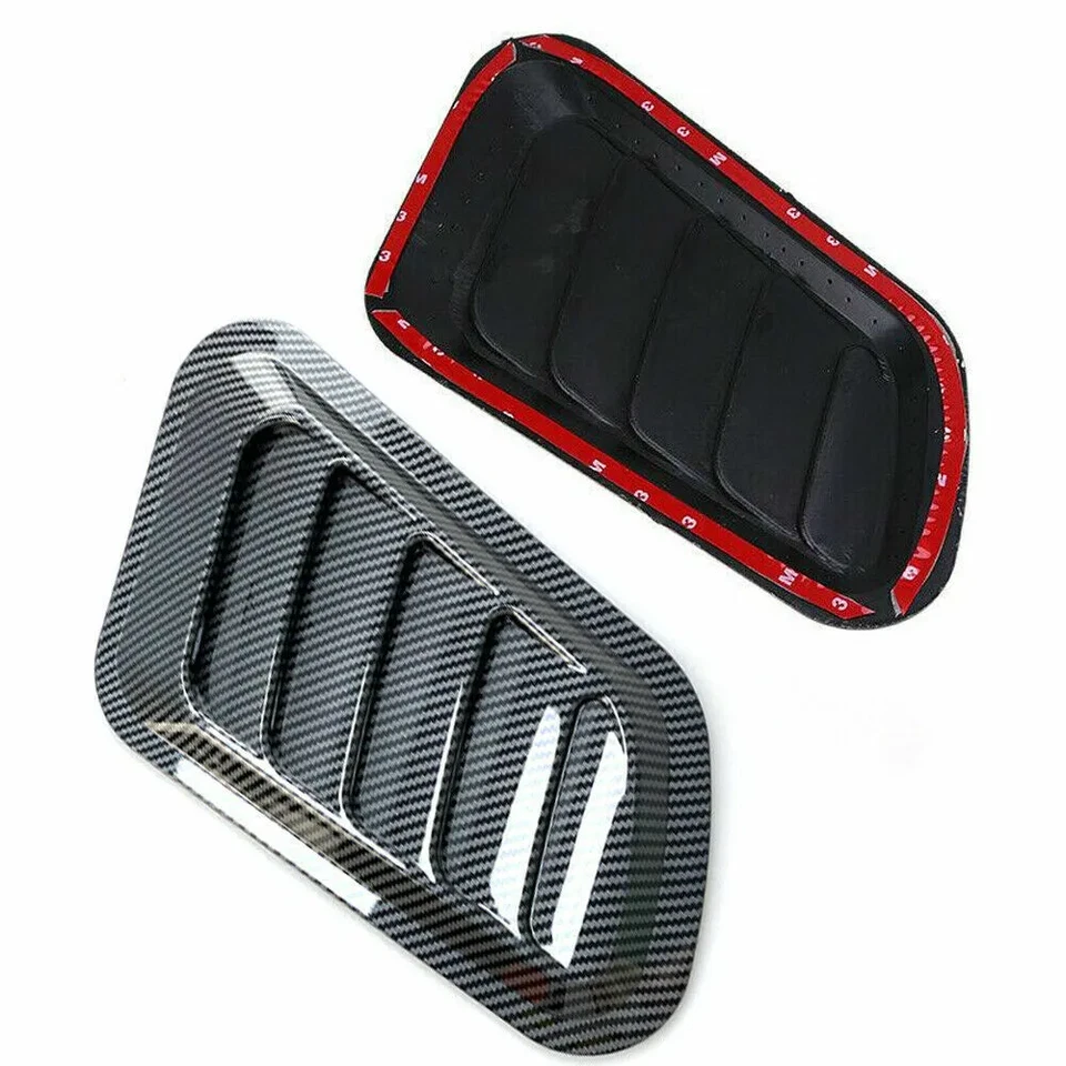 2x Capa frontal estilo fibra de carbono lateral fluxo de ar tampa orifício de ventilação decoração universal - Imagem 3 de 4