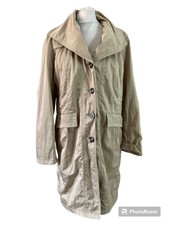 Vtg Your Sixth Sense By C&a Light Brown Button Up Knee Trench Coat Uk 16 Pockets