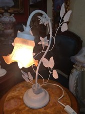 LUME IN FERRO BATTUTO ,VETRO RETRO' H 42