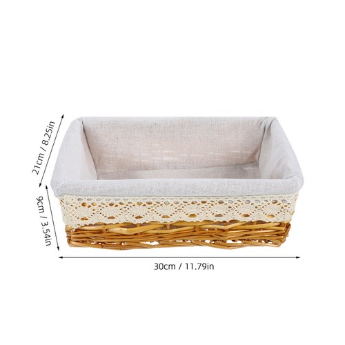 Wicker Storage Basket with Removable Washable Liner Willow Woven Containers - Picture 11 of 11