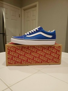 vans old skool lapis blue & white skate shoes