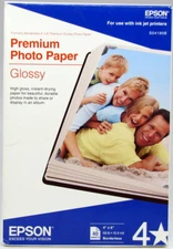 Epson Premium 4x6 Glossy Photo Paper 40 Sheets Inkjet New 4 X 6 10.4 Mil 