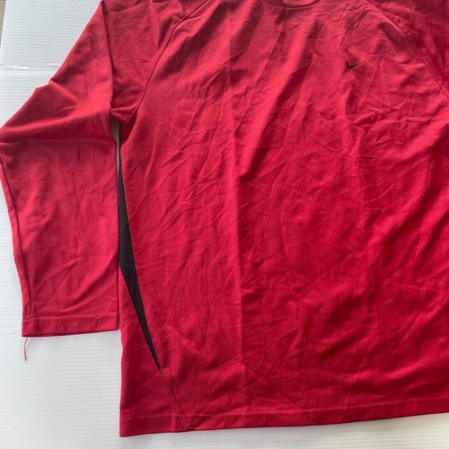 Nike Logo Athletic Long Sleeve T Shirt Mens Size L Red Casual Sports Style Fit - Picture 5 of 12