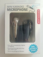 Mini Karaoke Microphone Smartphones Laptop Desktop Brand New In Box, Silver