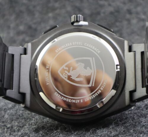 Luxury Ferrari Chronograph Black Dial ''Date'' Wristwatch Stainless Steel Band - Picture 8 of 8
