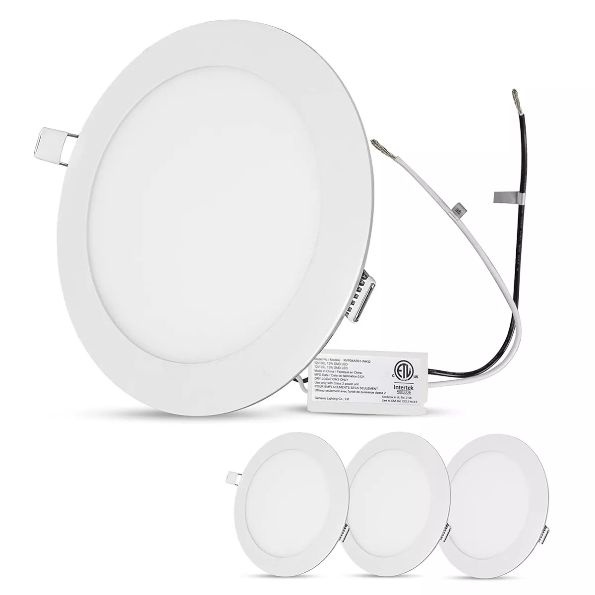 Facon 4Pack 12 volt Interior RV Marine LED Recessed Ceiling Lights