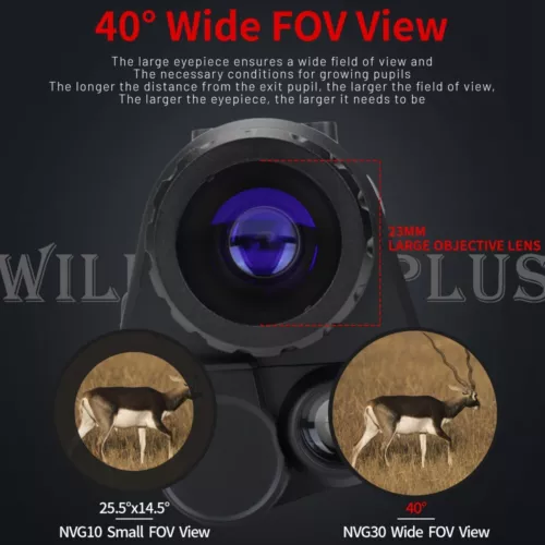 NVG30 with Helmet Night Vision Monocular Wide View 40° 940nm IR Digital Starligh - Picture 5 of 11