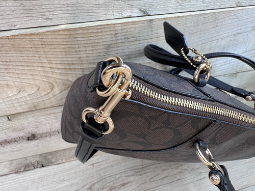 Coach Prairie Women's Satchel Bag Black/Brown Medium Convertible Crossbody HTF!! - Picture 7 of 12